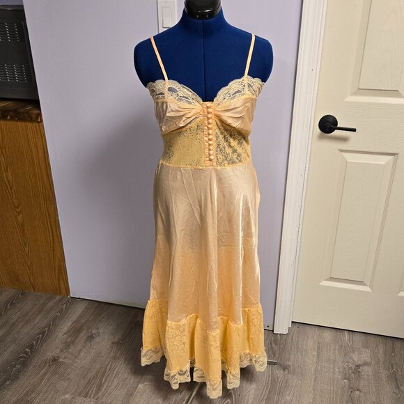 Chasing Unicorns Take The Long Road Home Silk + Lace Slip Dress - Blush, L, NWOT - Picture 4 of 7